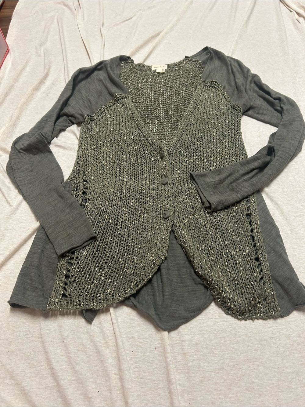 Meadow Rue Anthropology Green Fairy Cardigan Cottagecore Fairycore Goblincore
